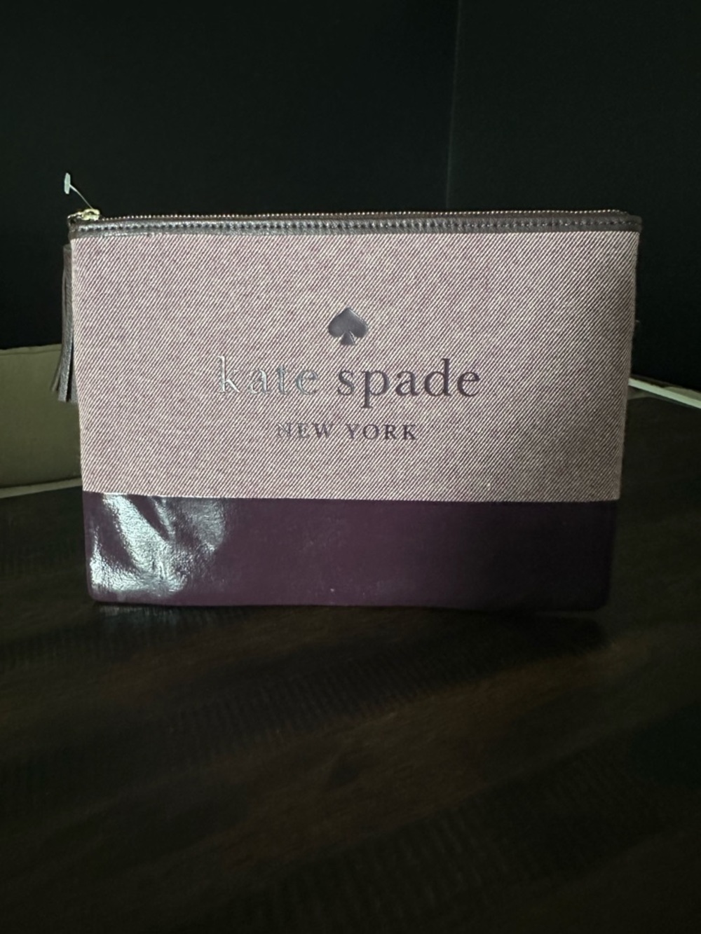 Kate Spade Plum Two-Tone Zip Pouch